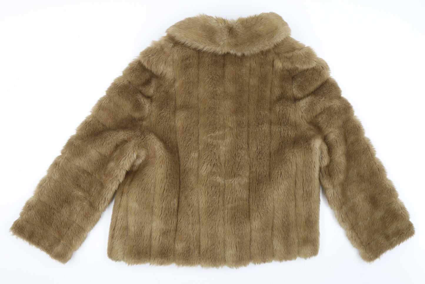 Carmena Womens Beige   Jacket Coat Size M  - Faux Fur Coat