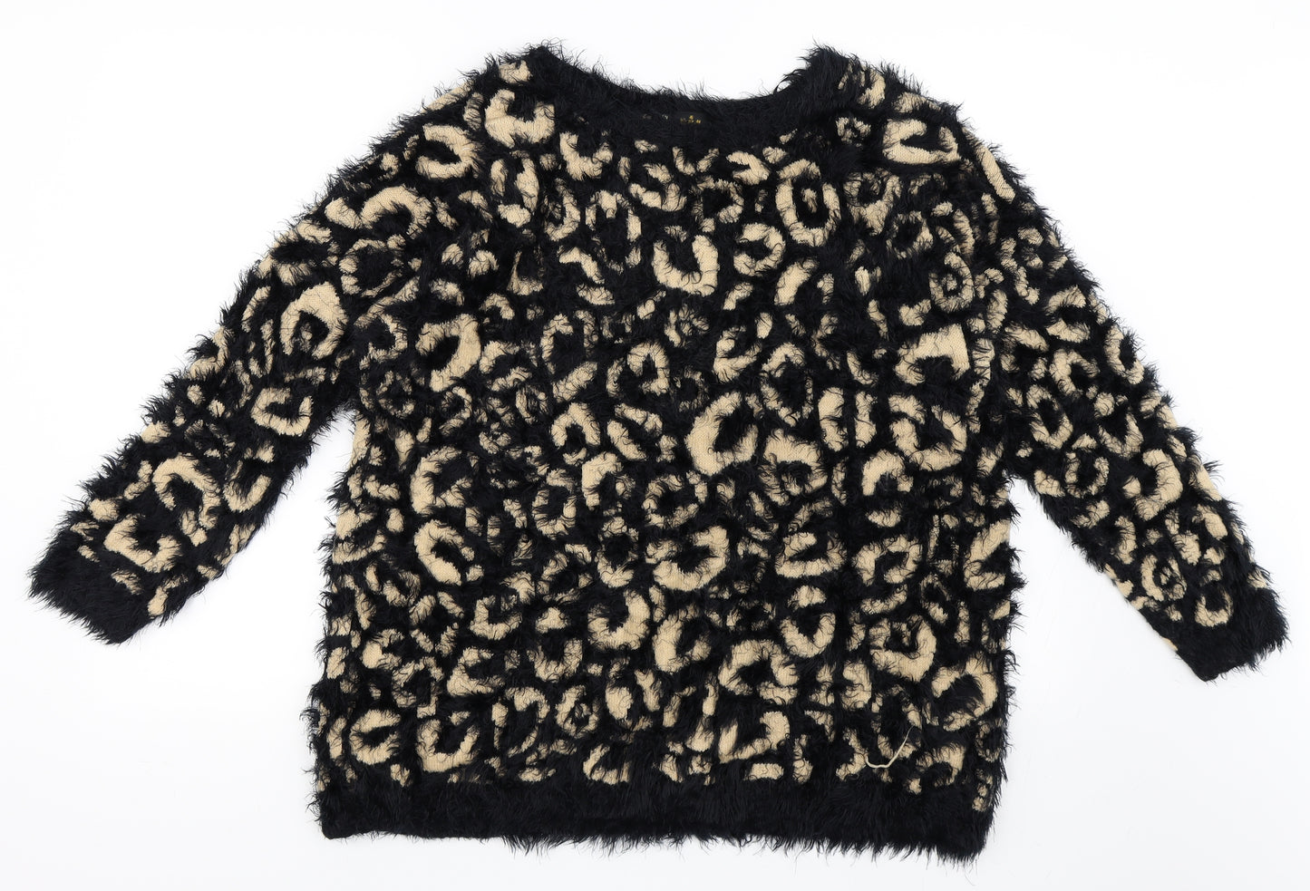 River Island Womens Black Animal Print  Pullover Jumper Size 12
