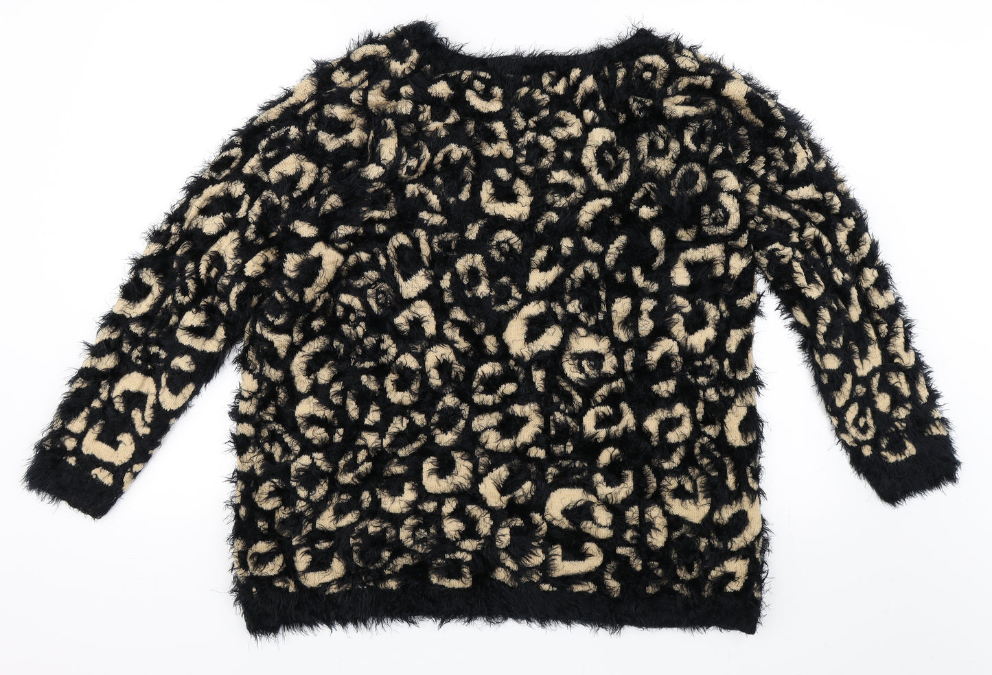 River Island Womens Black Animal Print  Pullover Jumper Size 12