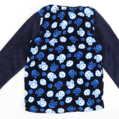 Snooze Time Boys Blue Geometric   Pyjama Top Size 7-8 Years  - Skull print