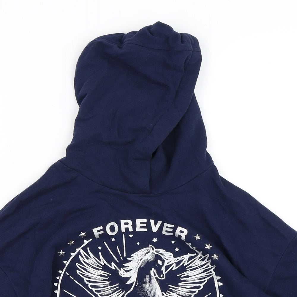 Marks and Spencer Girls Blue   Pullover Hoodie Size 9-10 Years