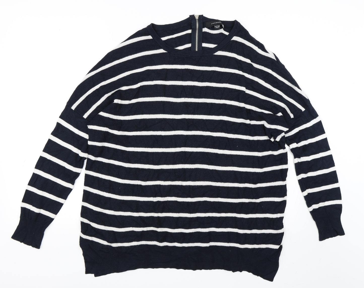 Atmosphere Womens Blue Striped  Pullover Jumper Size 18