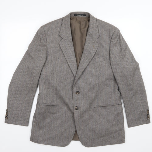 Preworn Mens Brown Herringbone  Jacket Suit Jacket Size 40