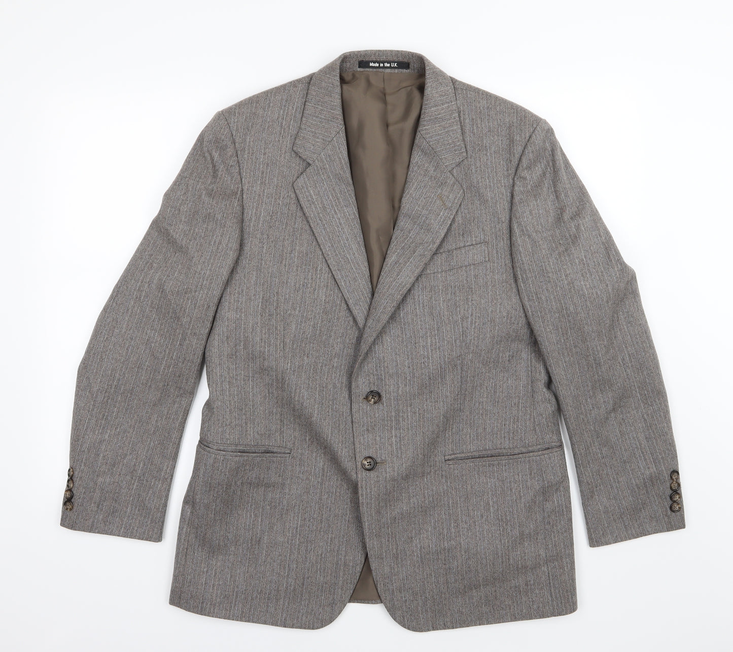 Preworn Mens Brown Herringbone  Jacket Suit Jacket Size 40