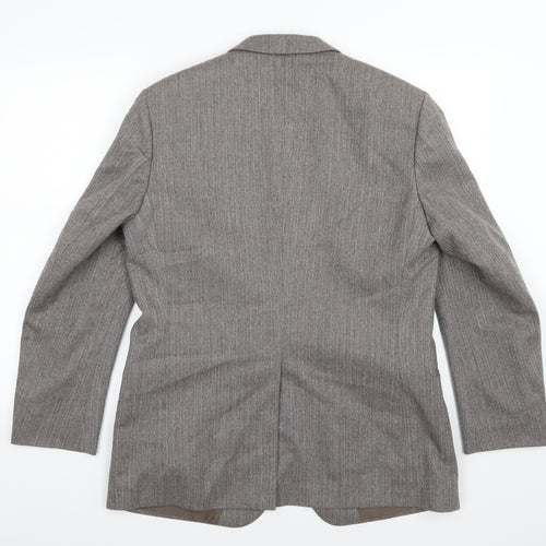Preworn Mens Brown Herringbone  Jacket Suit Jacket Size 40