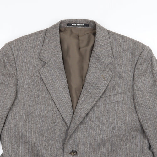Preworn Mens Brown Herringbone  Jacket Suit Jacket Size 40