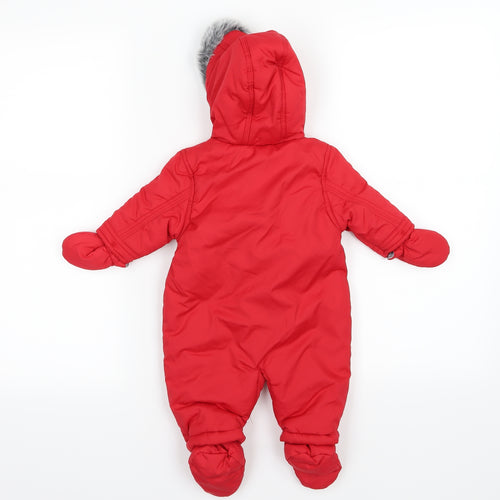 Mothercare Baby Red   Jacket Snowsuit Size 0-3 Months