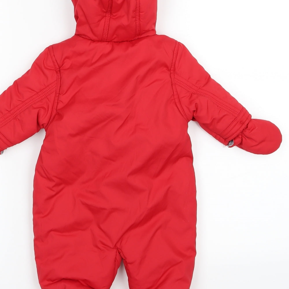 Mothercare Baby Red   Jacket Snowsuit Size 0-3 Months