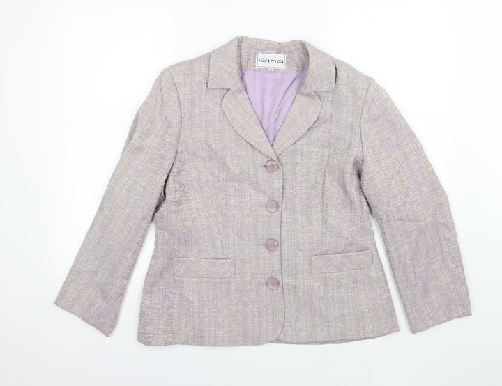 Gina Womens Purple  Rayon Jacket  Size 14