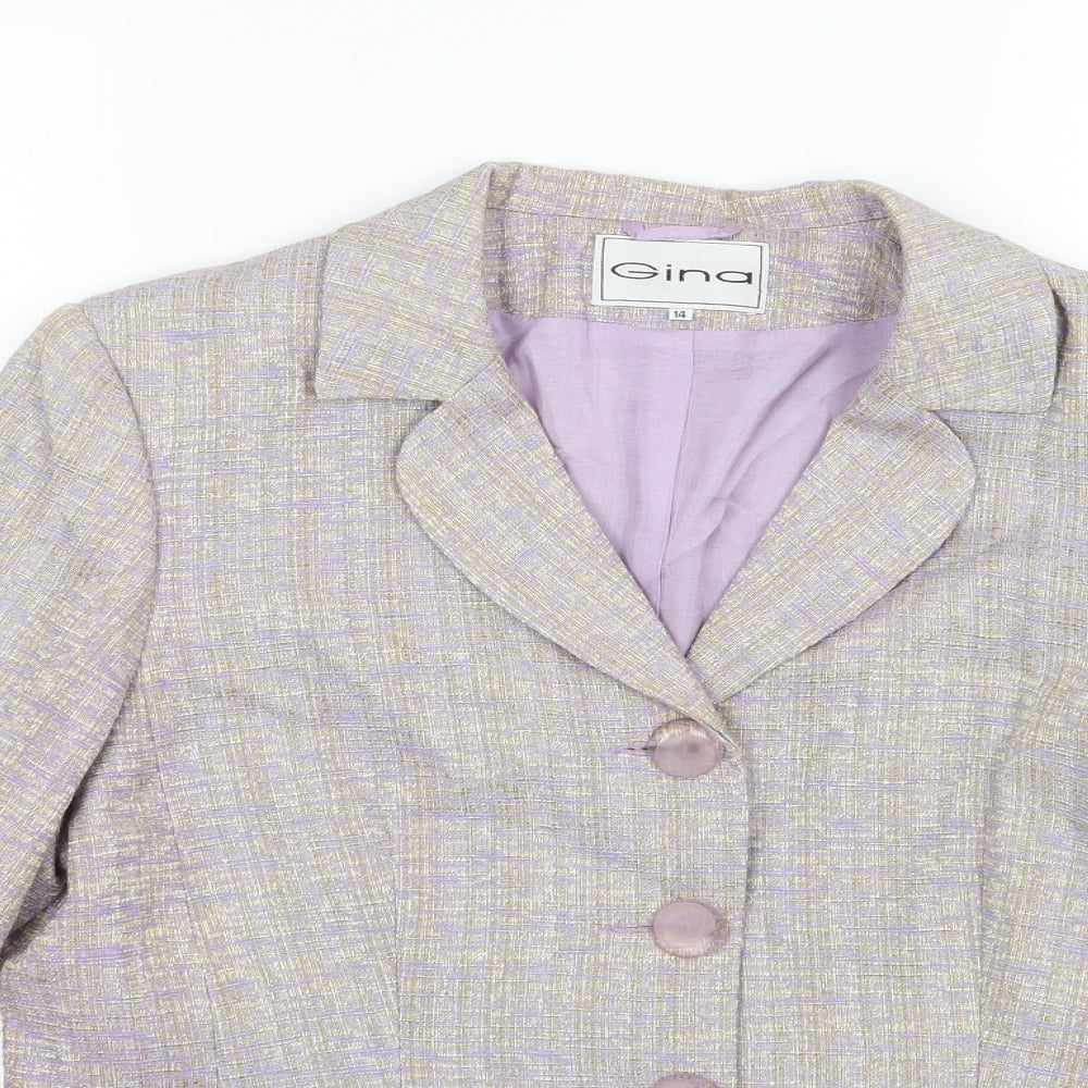 Gina Womens Purple  Rayon Jacket  Size 14