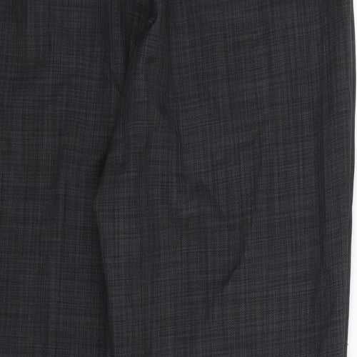 Marks and Spencer Womens Grey Striped Rayon Trousers  Size 14 L29 in