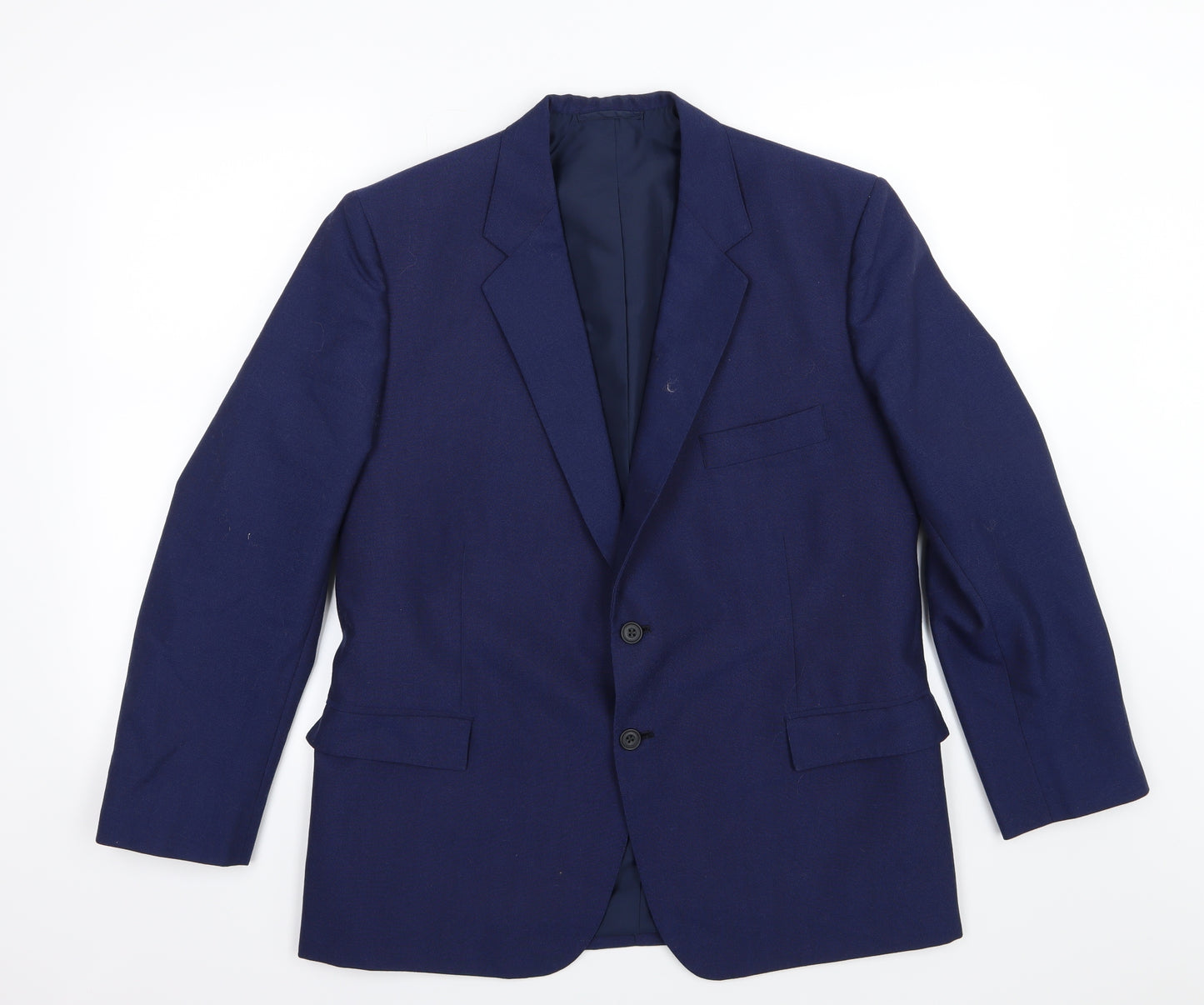 Preworn Mens Blue  Rayon Jacket Suit Jacket Size 36