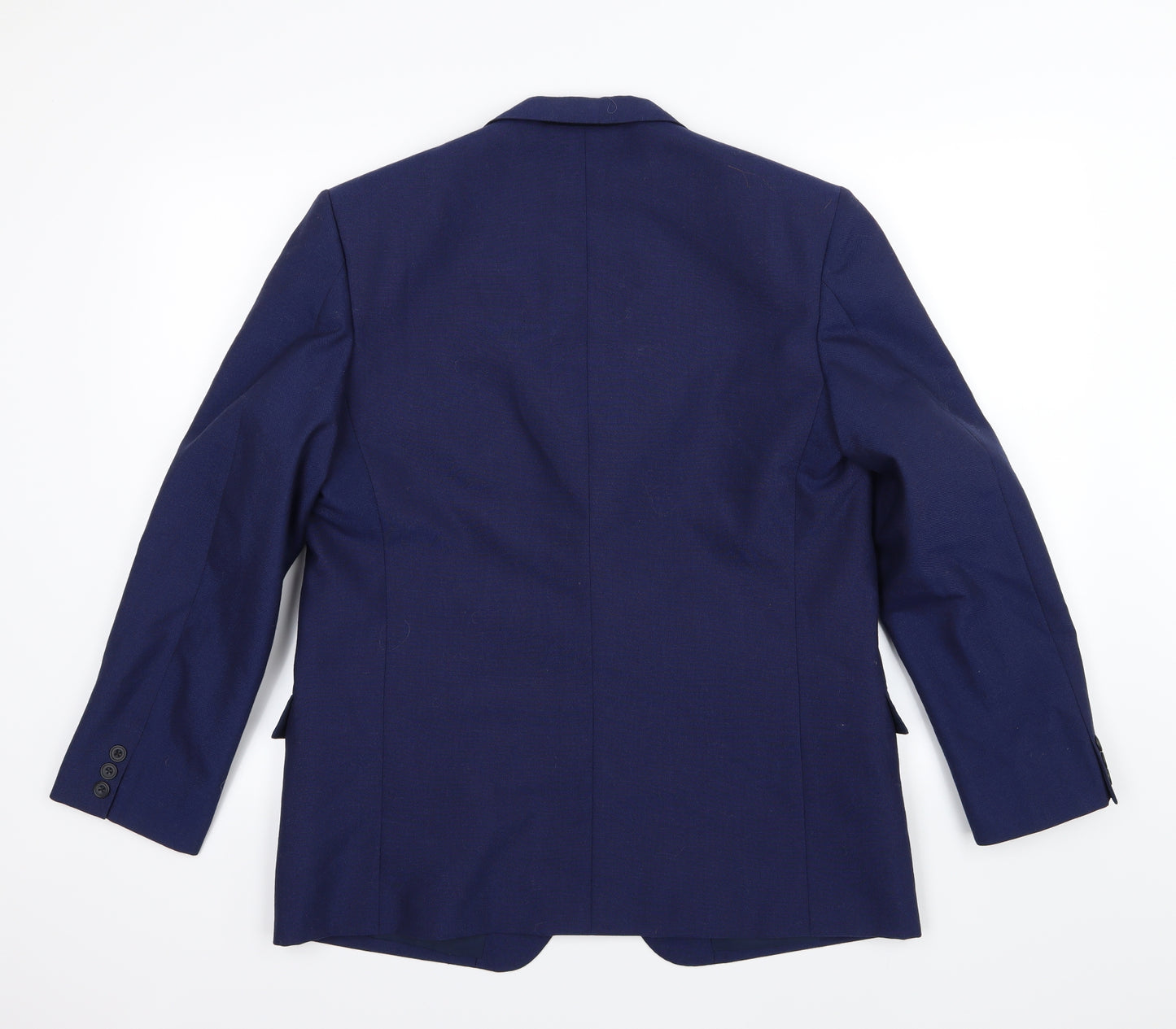 Preworn Mens Blue  Rayon Jacket Suit Jacket Size 36