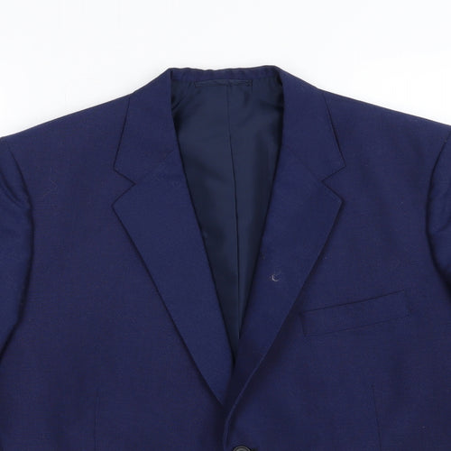 Preworn Mens Blue  Rayon Jacket Suit Jacket Size 36
