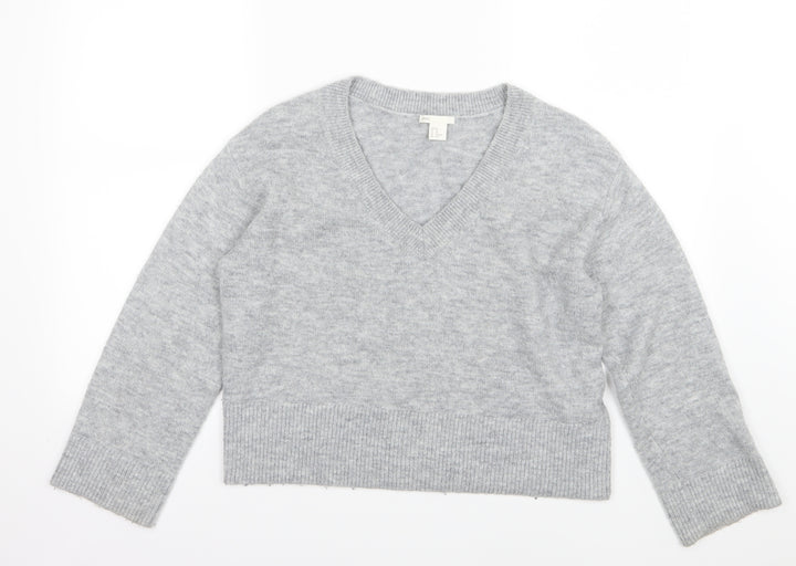 H&M Womens Grey Knit Pullover Jumper Size XS