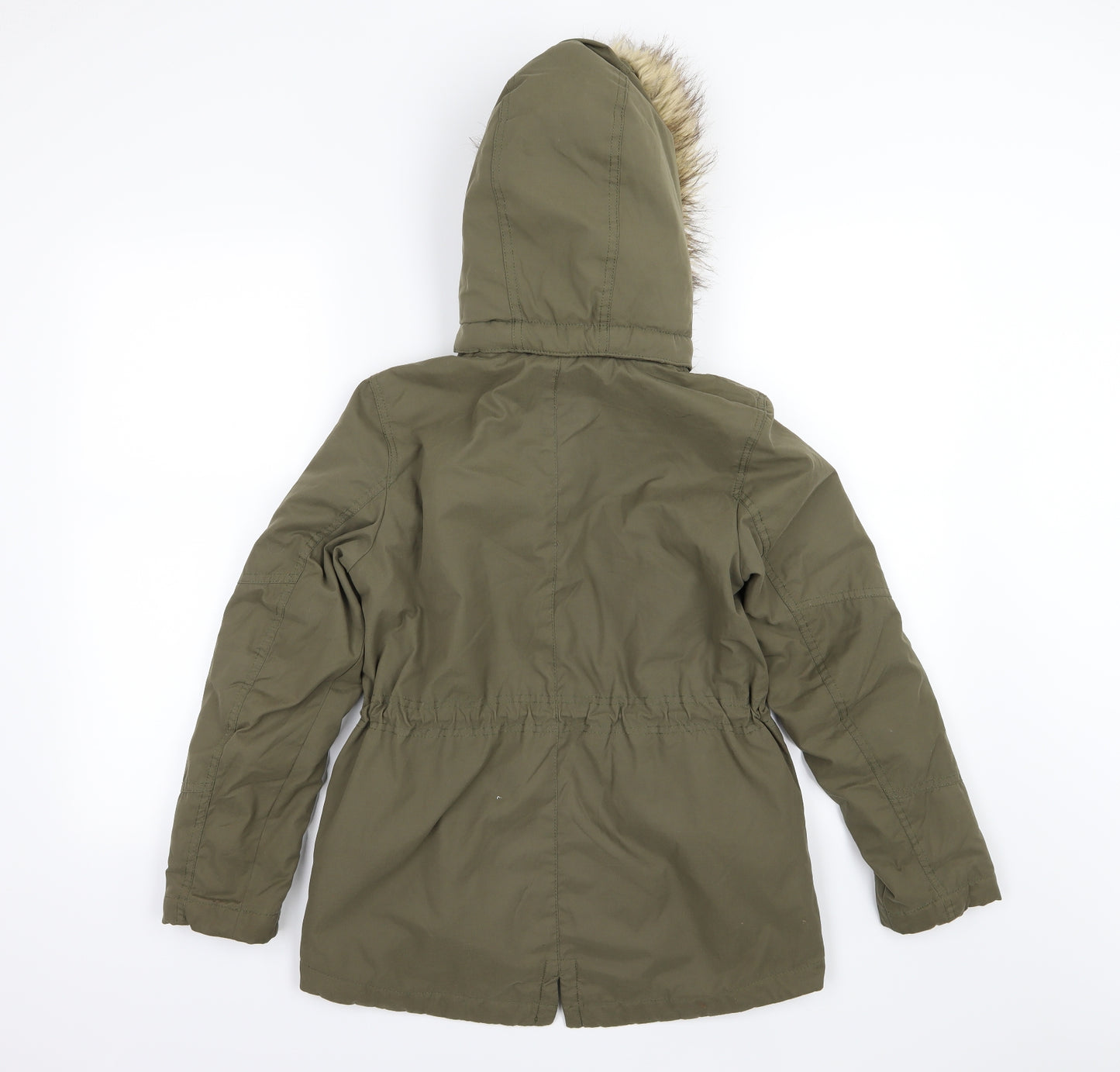 H&M Girls Green   Basic Coat Coat Size 9-10 Years