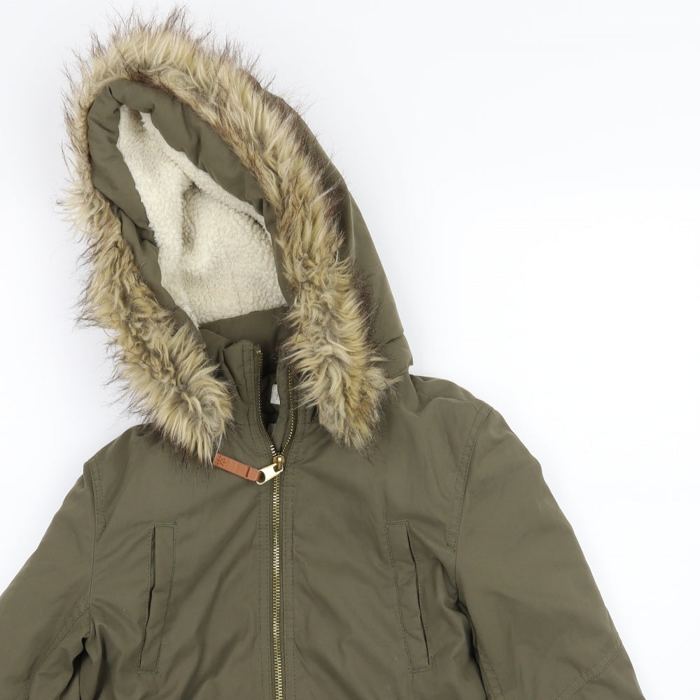 H&M Girls Green   Basic Coat Coat Size 9-10 Years