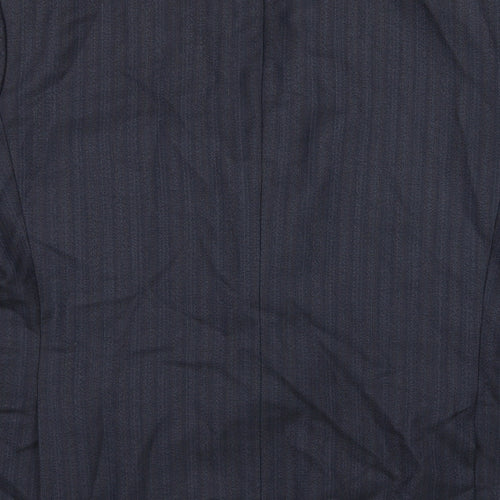 HR Tailoring Mens Blue Striped  Jacket Suit Jacket Size 46