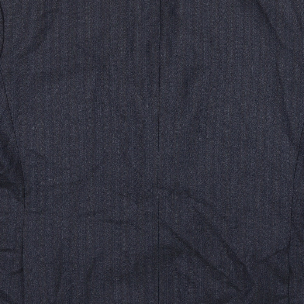HR Tailoring Mens Blue Striped  Jacket Suit Jacket Size 46