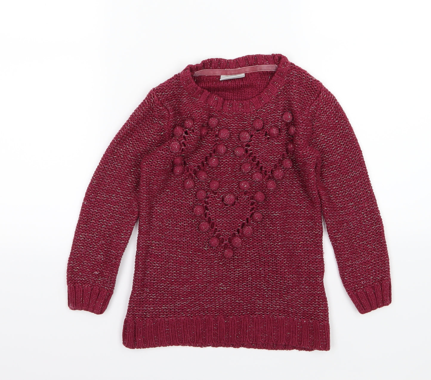 Matalan Girls Purple  Knit Pullover Jumper Size 4-5 Years