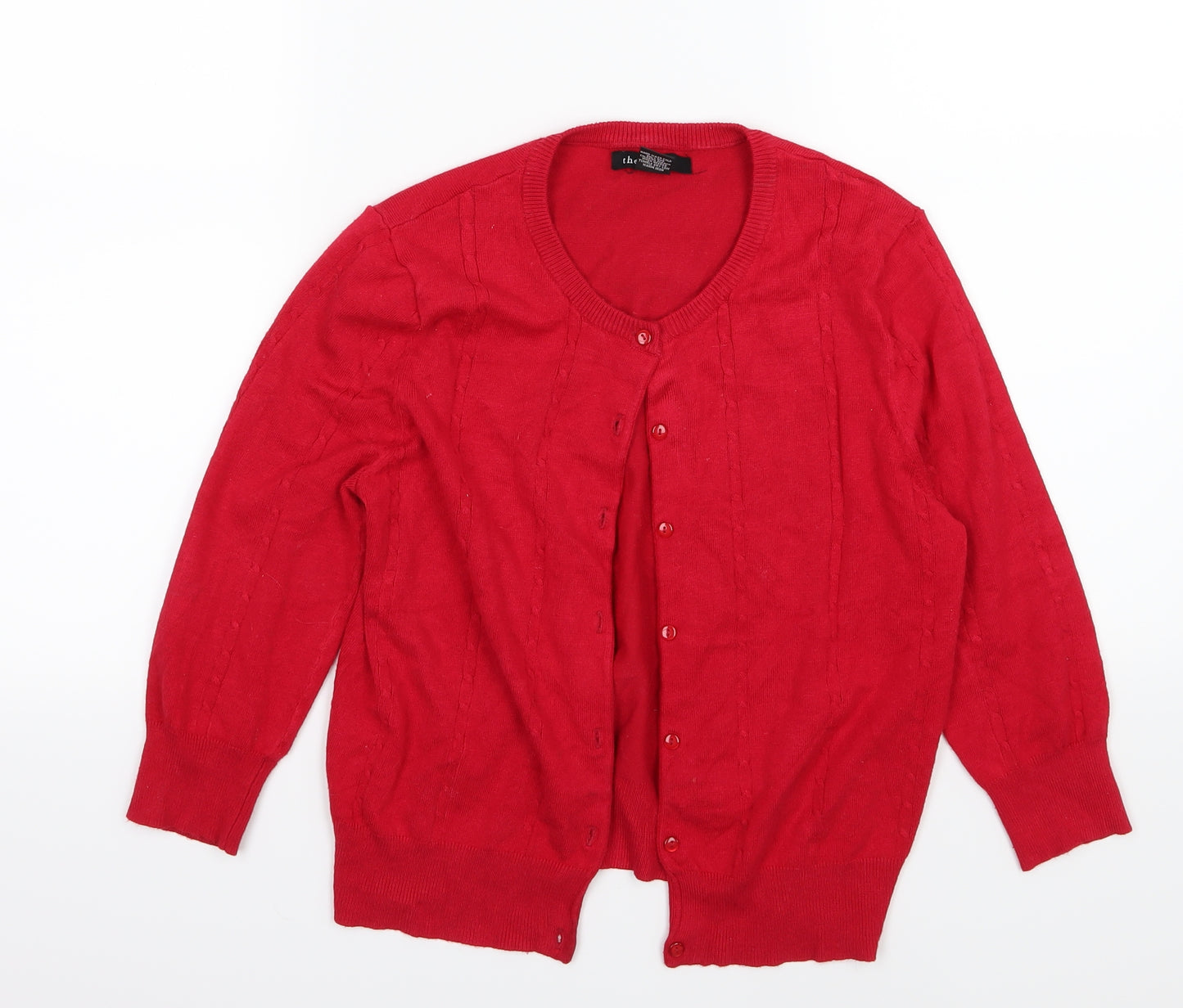 Thesis Womens Red  Knit Cardigan Jumper Size S