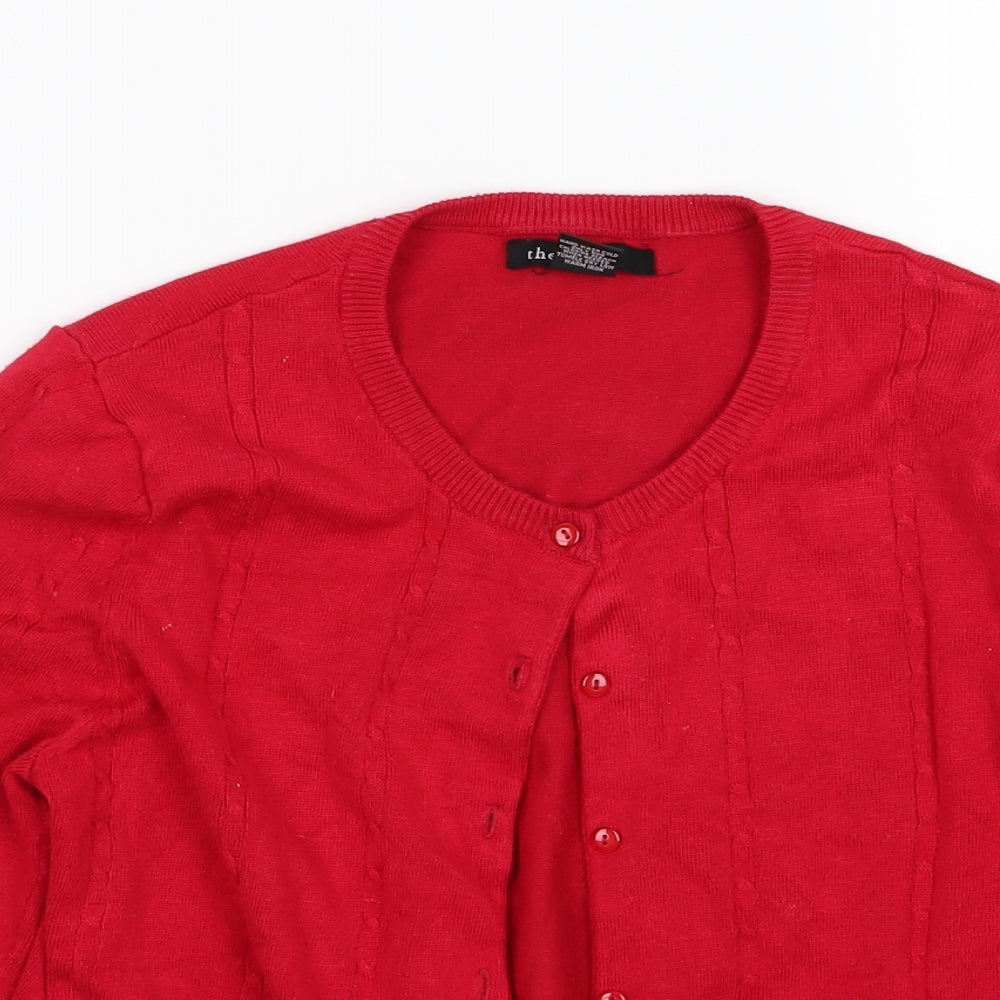 Thesis Womens Red  Knit Cardigan Jumper Size S
