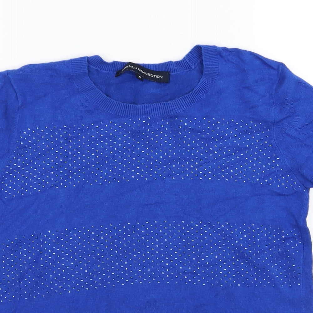 French Connection Womens Blue  Knit Pullover Jumper Size M