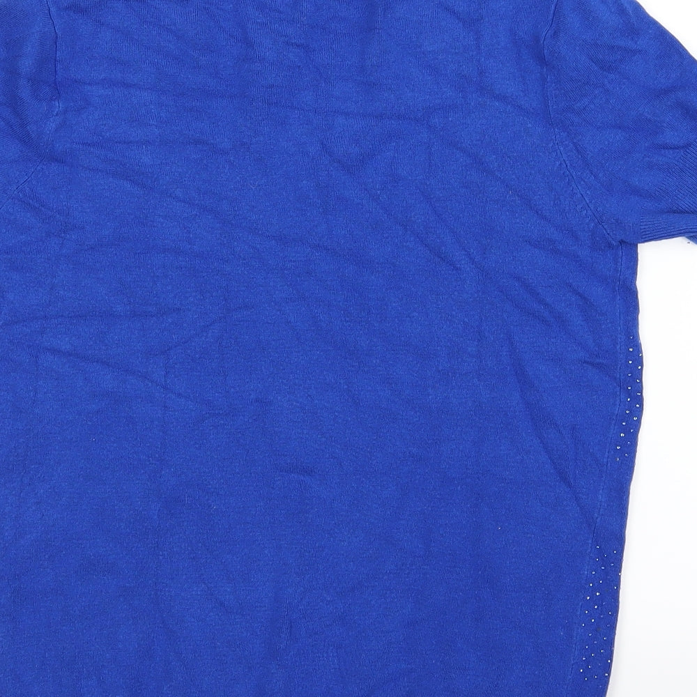 French Connection Womens Blue  Knit Pullover Jumper Size M