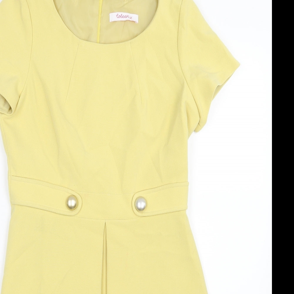 Coleen Womens Yellow   A-Line  Size 12