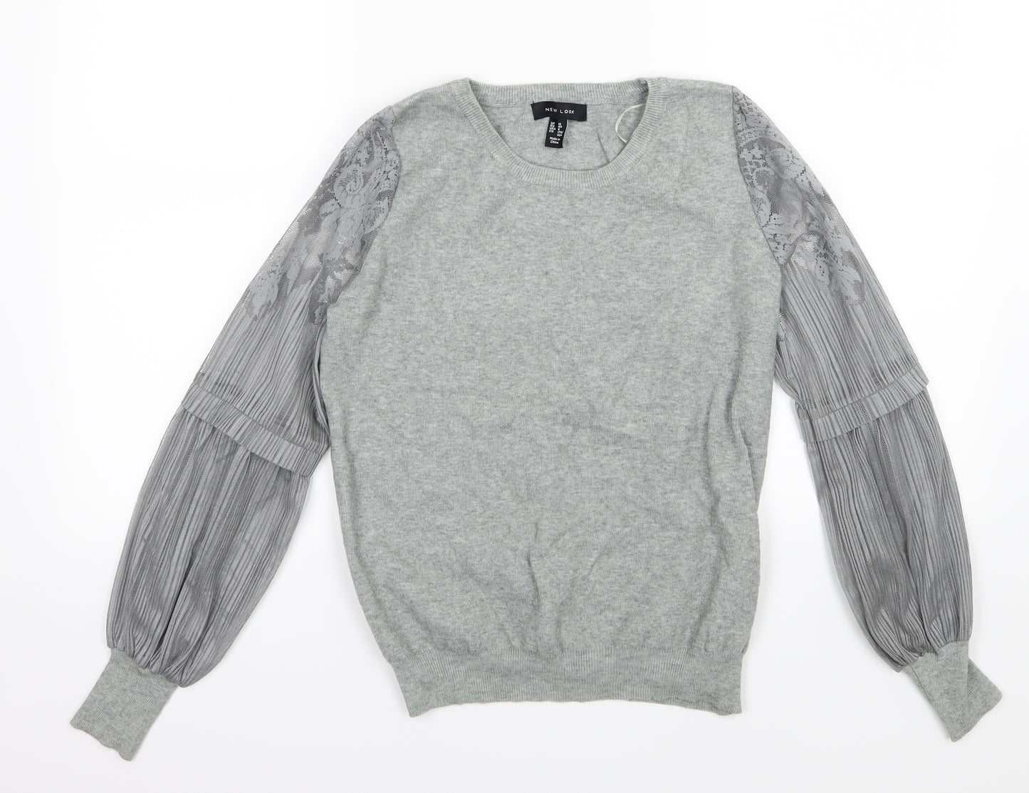 New Look Womens Grey  Knit Pullover Jumper Size 12