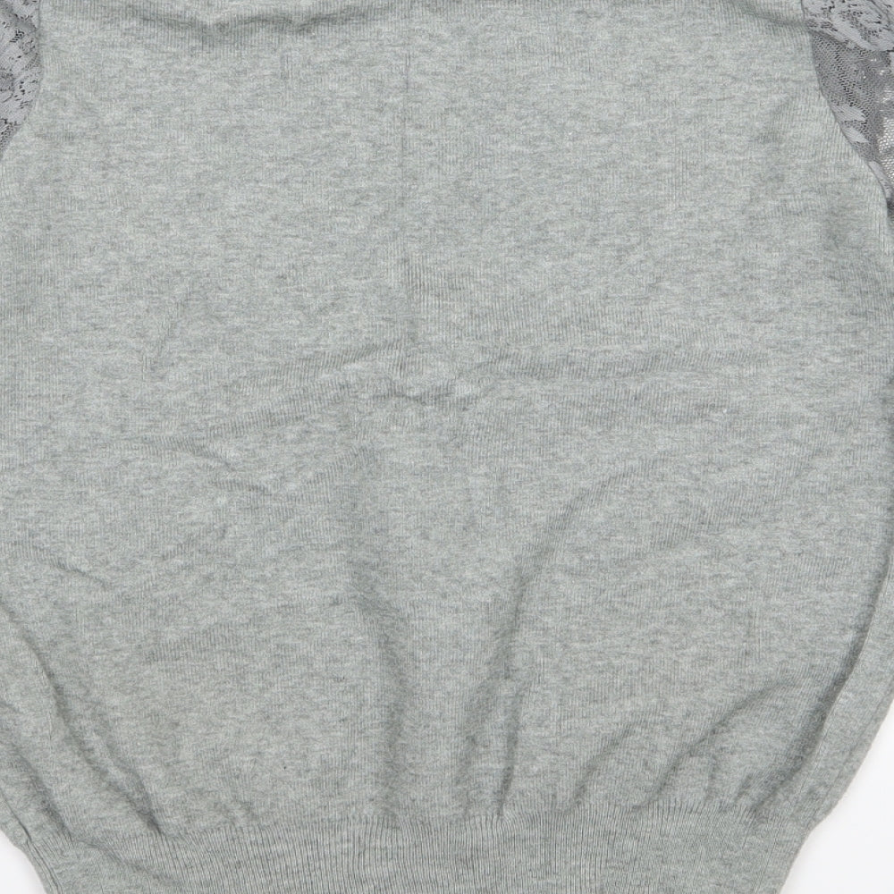New Look Womens Grey  Knit Pullover Jumper Size 12