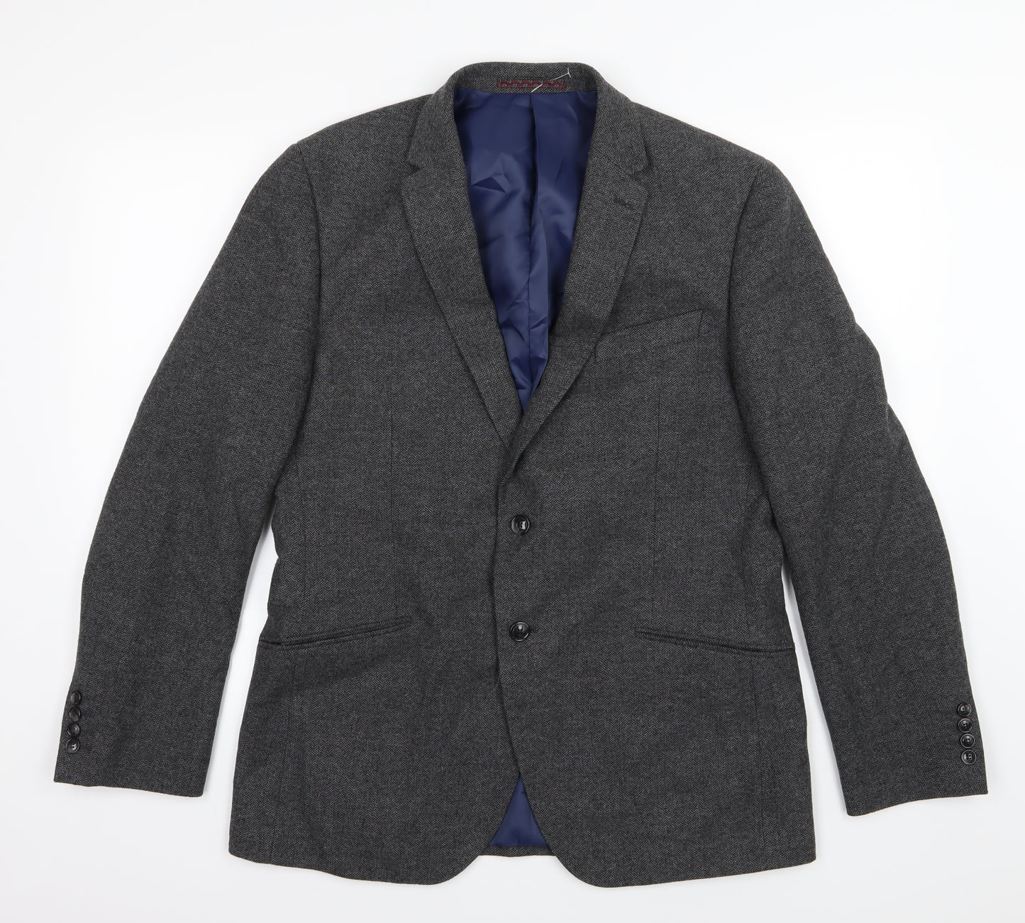Marks and Spencer Mens Grey Herringbone  Jacket Suit Jacket Size 42