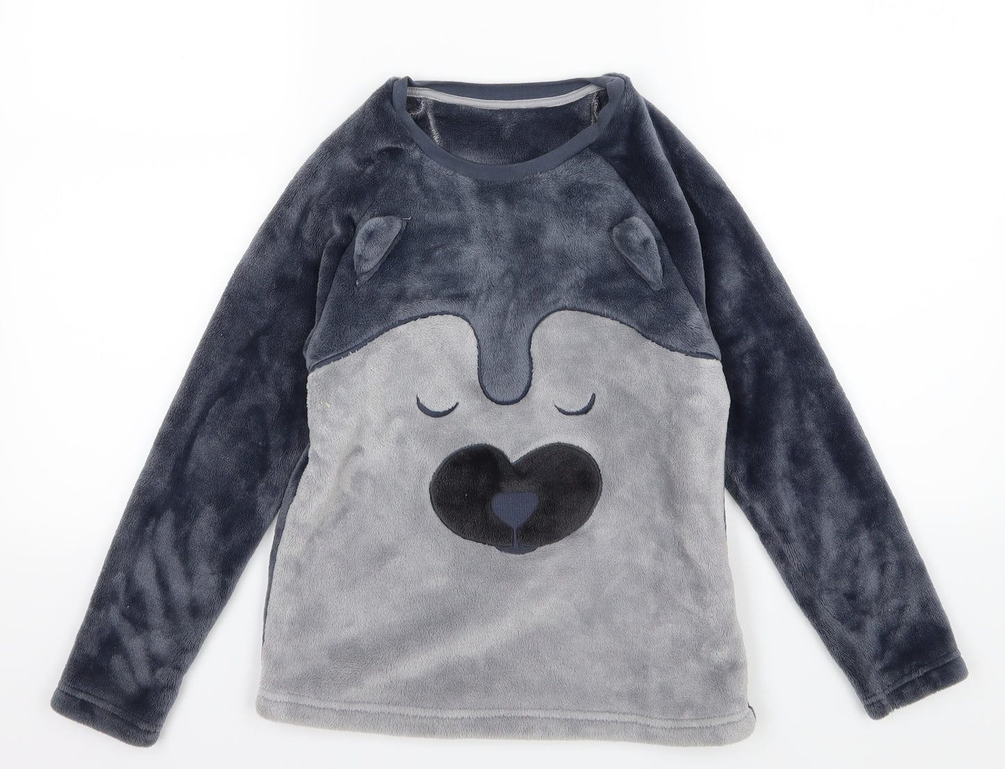 Marks and Spencer Boys Grey  Fleece  Pyjama Top Size 9-10 Years