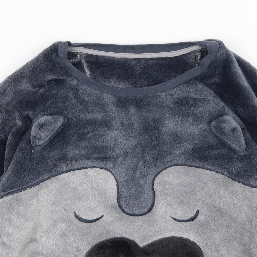 Marks and Spencer Boys Grey  Fleece  Pyjama Top Size 9-10 Years