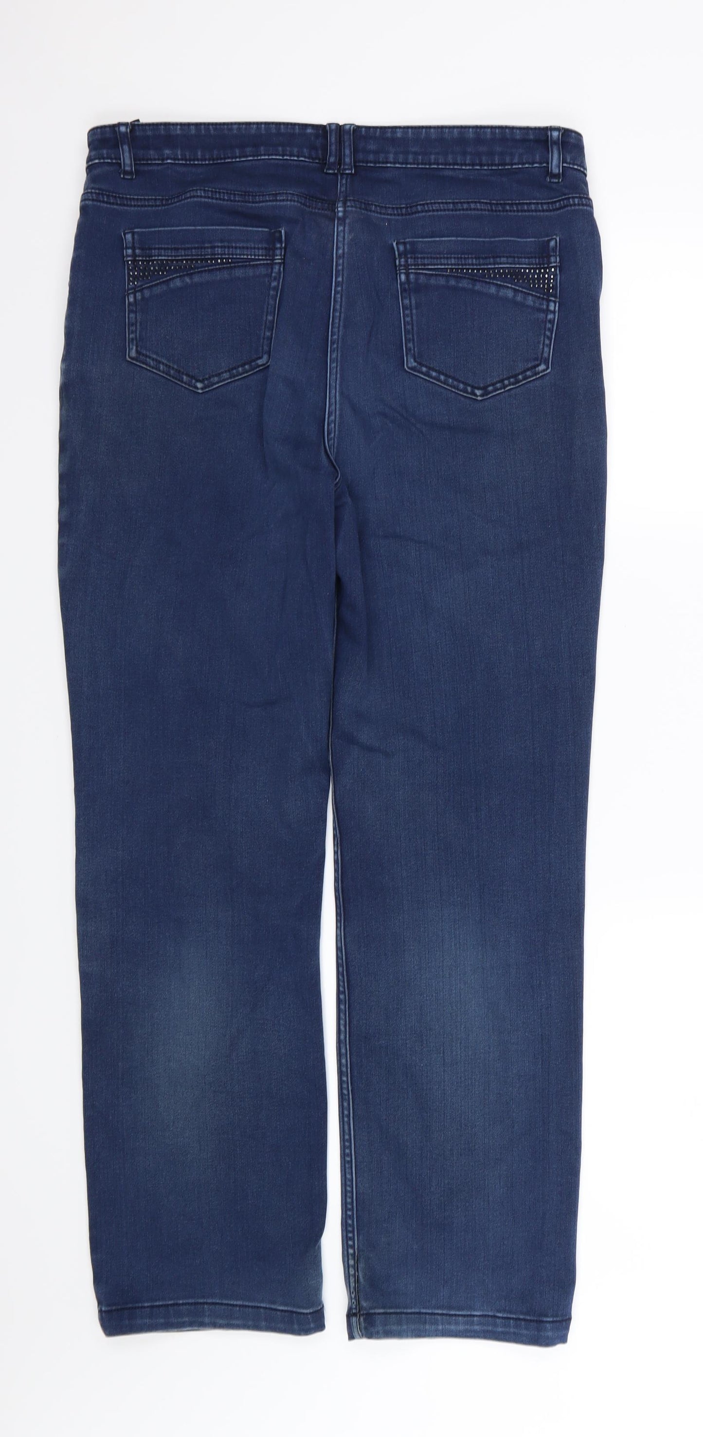 Marks and Spencer Womens Blue  Denim Straight Jeans Size 16 L29 in