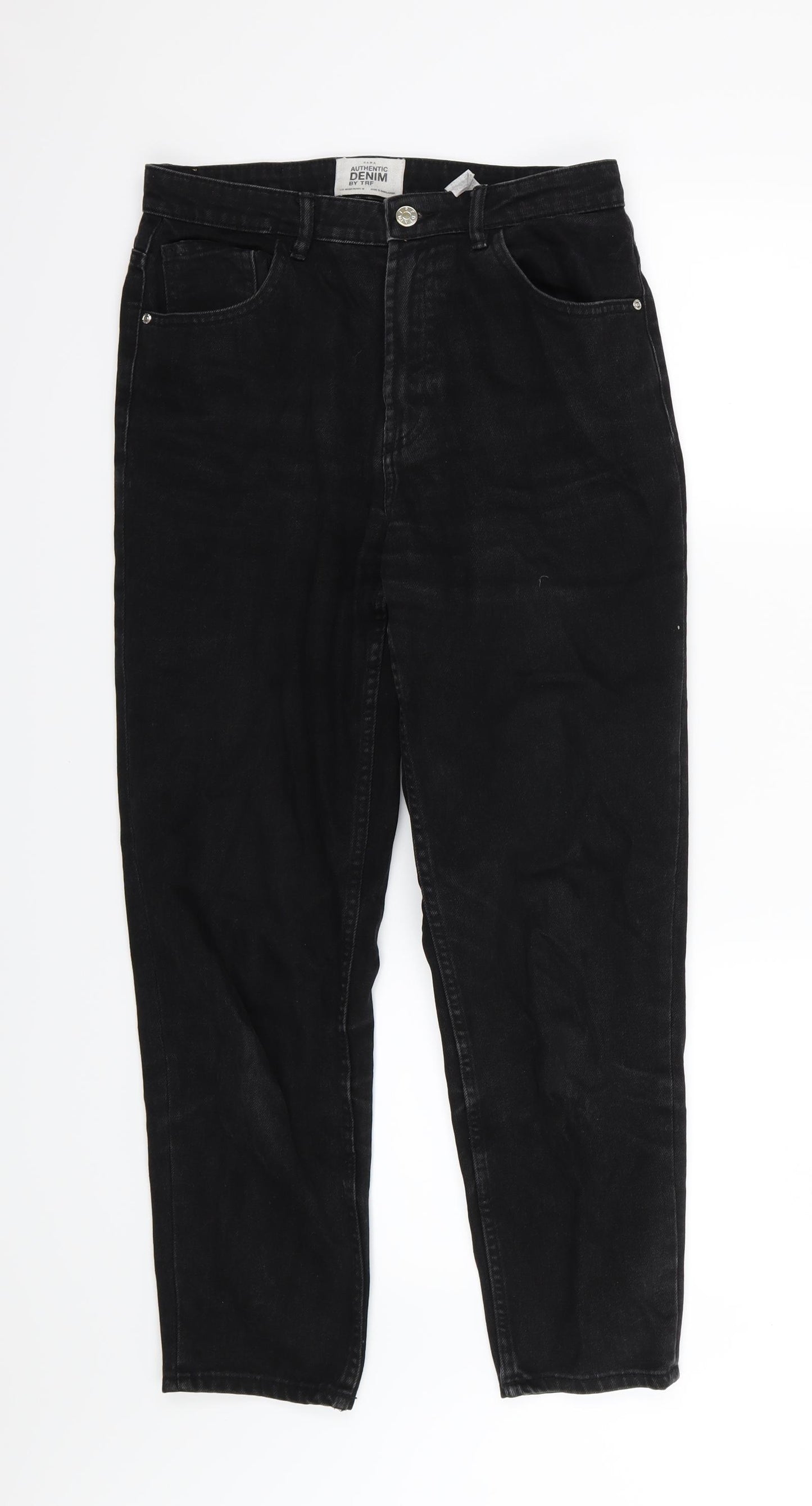 Zara Womens Black  Denim Mom Jeans Size 10 L27 in