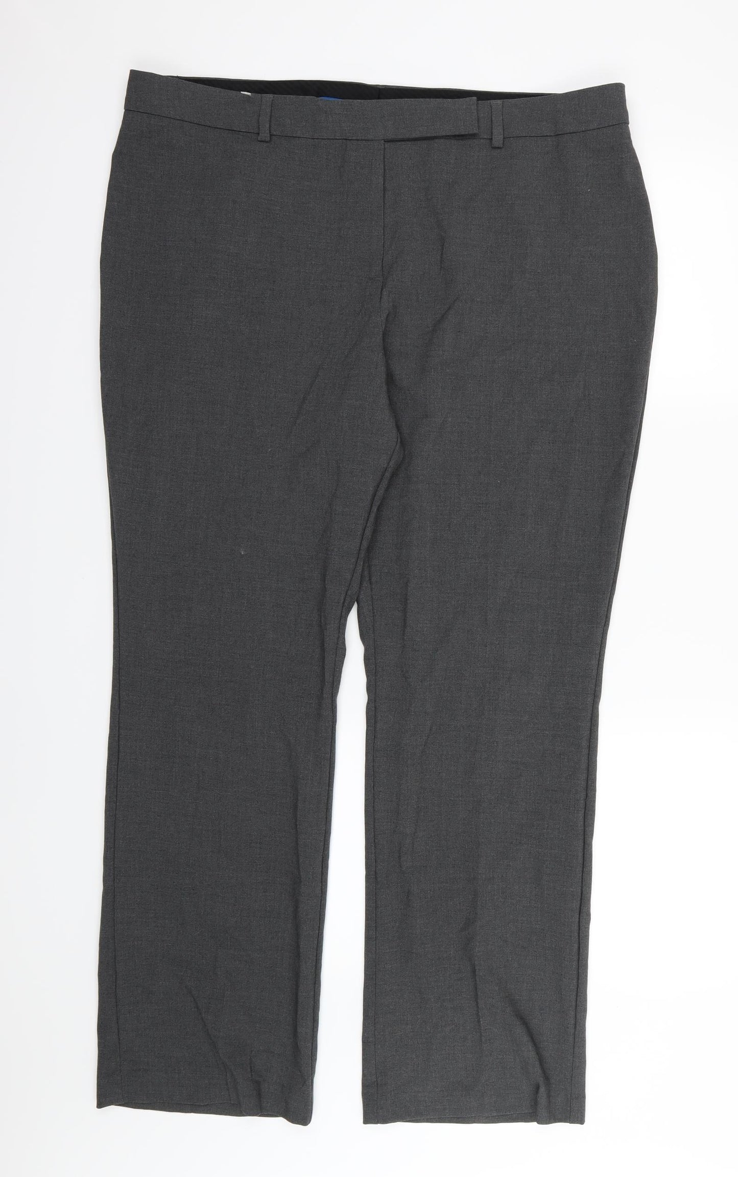 Marks and Spencer Womens Grey  Rayon Trousers  Size 20 L30 in