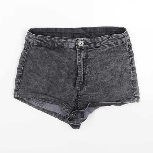 Divided by H&M Womens Grey  Denim Hot Pants Shorts Size 8