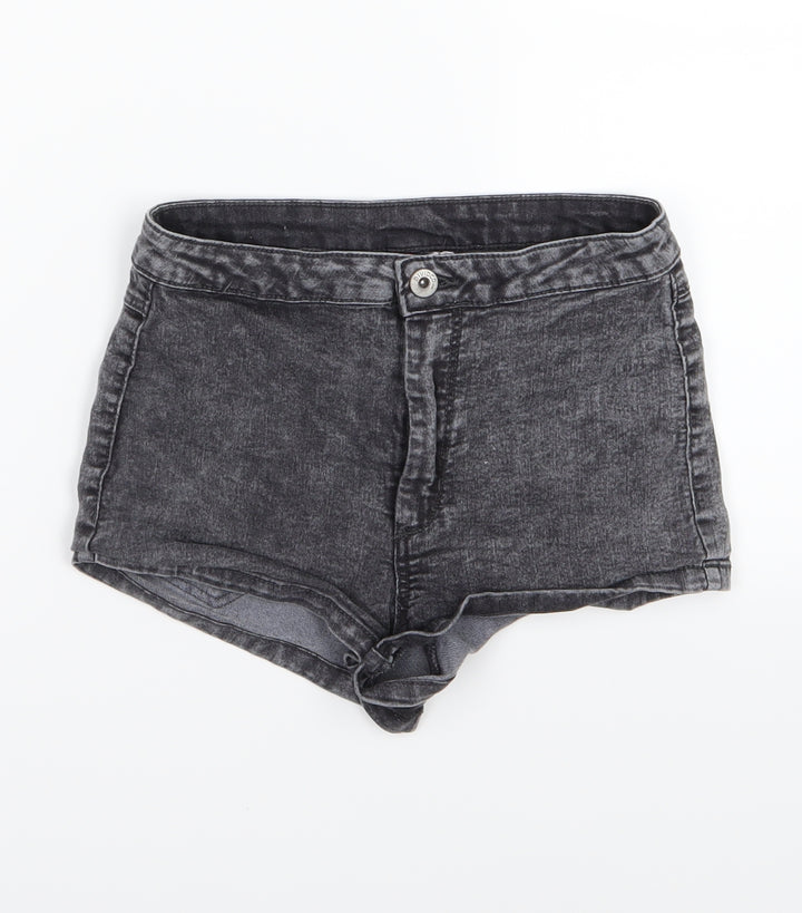 Divided by H&M Womens Grey Denim Hot Pants Shorts Size 8