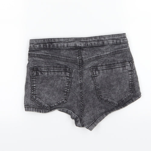 Divided by H&M Womens Grey  Denim Hot Pants Shorts Size 8