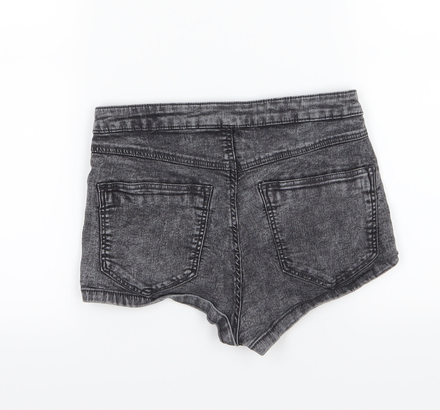 Divided by H&M Womens Grey  Denim Hot Pants Shorts Size 8