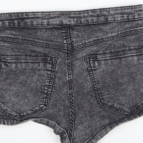 Divided by H&M Womens Grey  Denim Hot Pants Shorts Size 8