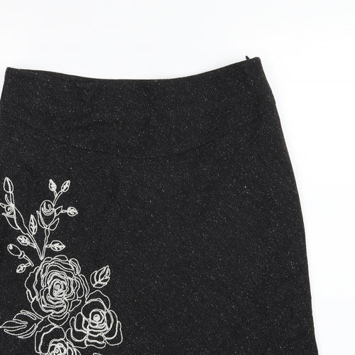 George Womens White Floral  A-Line Skirt Size 14