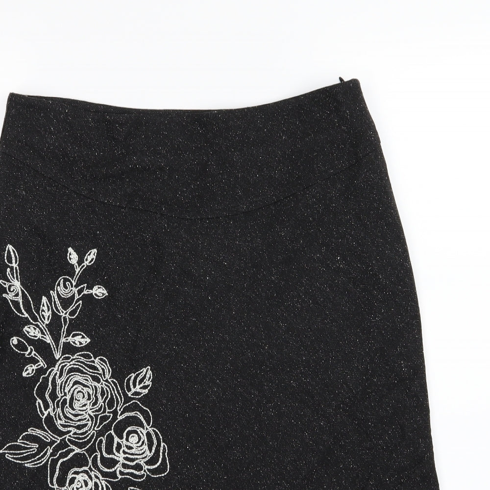 George Womens White Floral  A-Line Skirt Size 14
