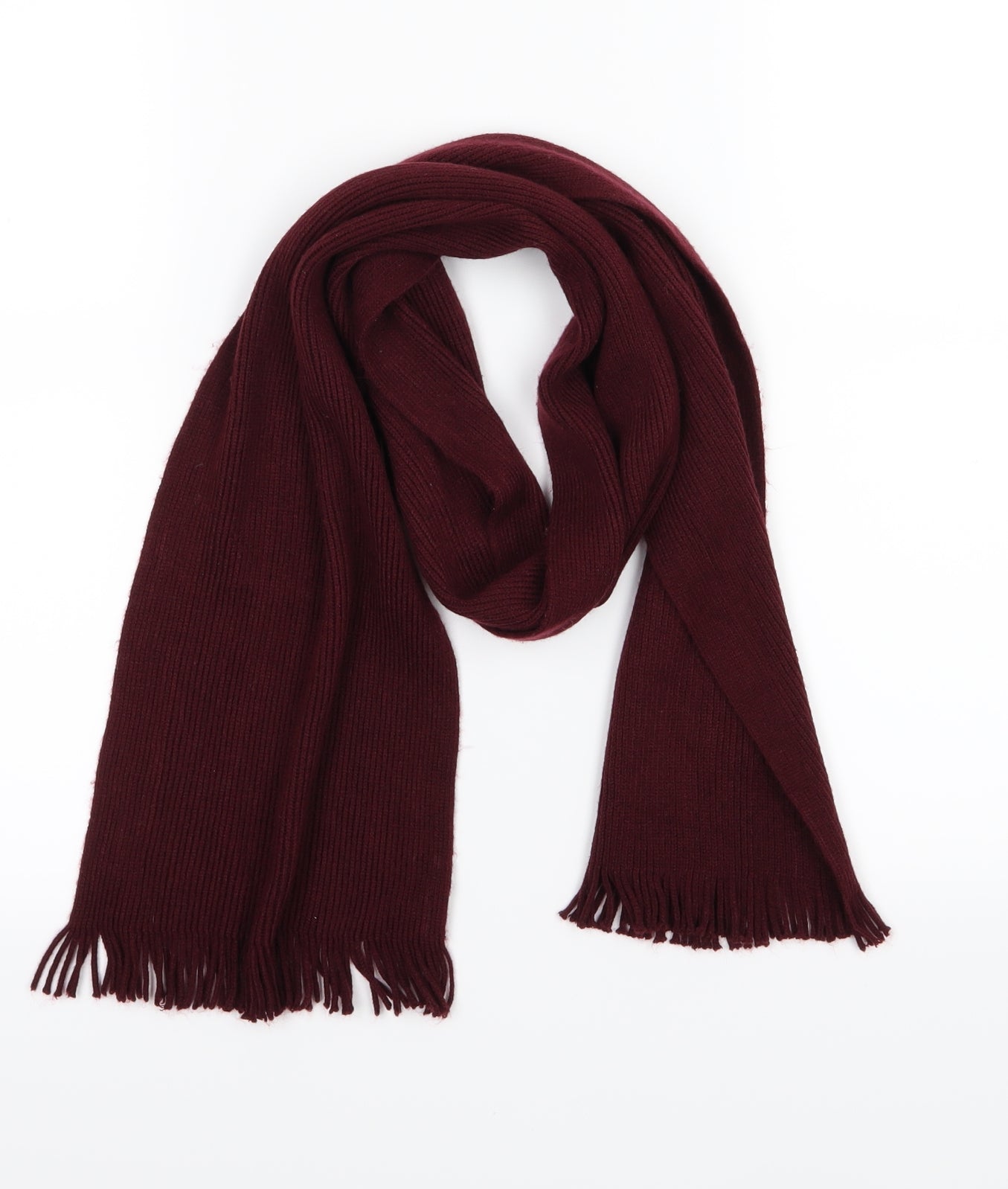 Preworn Womens Red  Knit  Scarf   - Burgundy