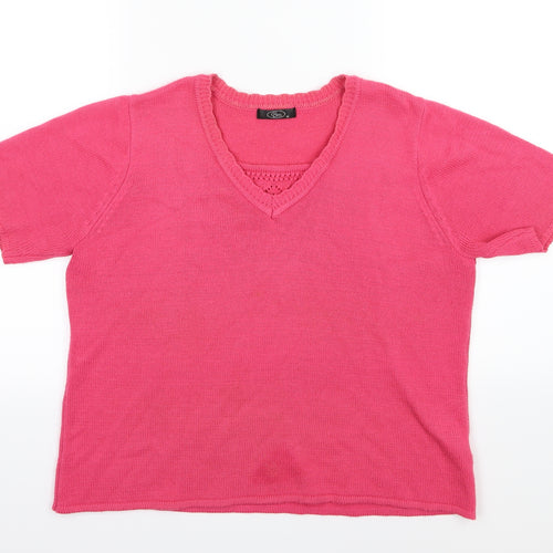 Bonmarché Womens Pink  Knit Pullover Jumper Size M