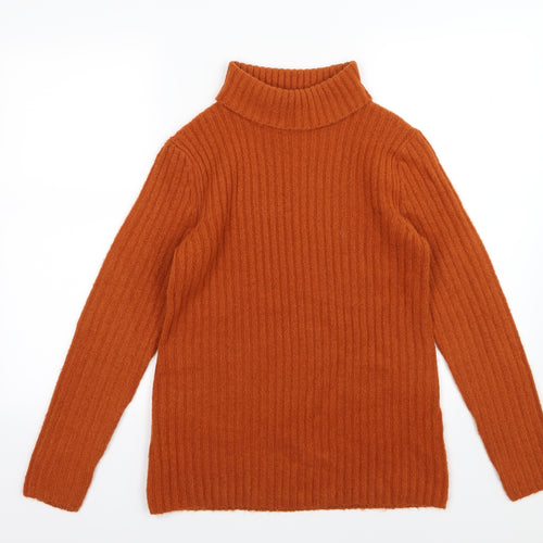Papaya Womens Orange  Knit Pullover Jumper Size M