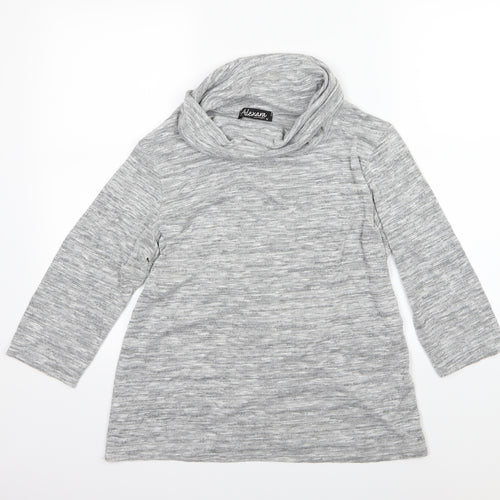 Alexara Womens Grey  Knit Pullover Jumper Size 16