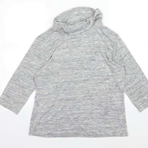 Alexara Womens Grey  Knit Pullover Jumper Size 16
