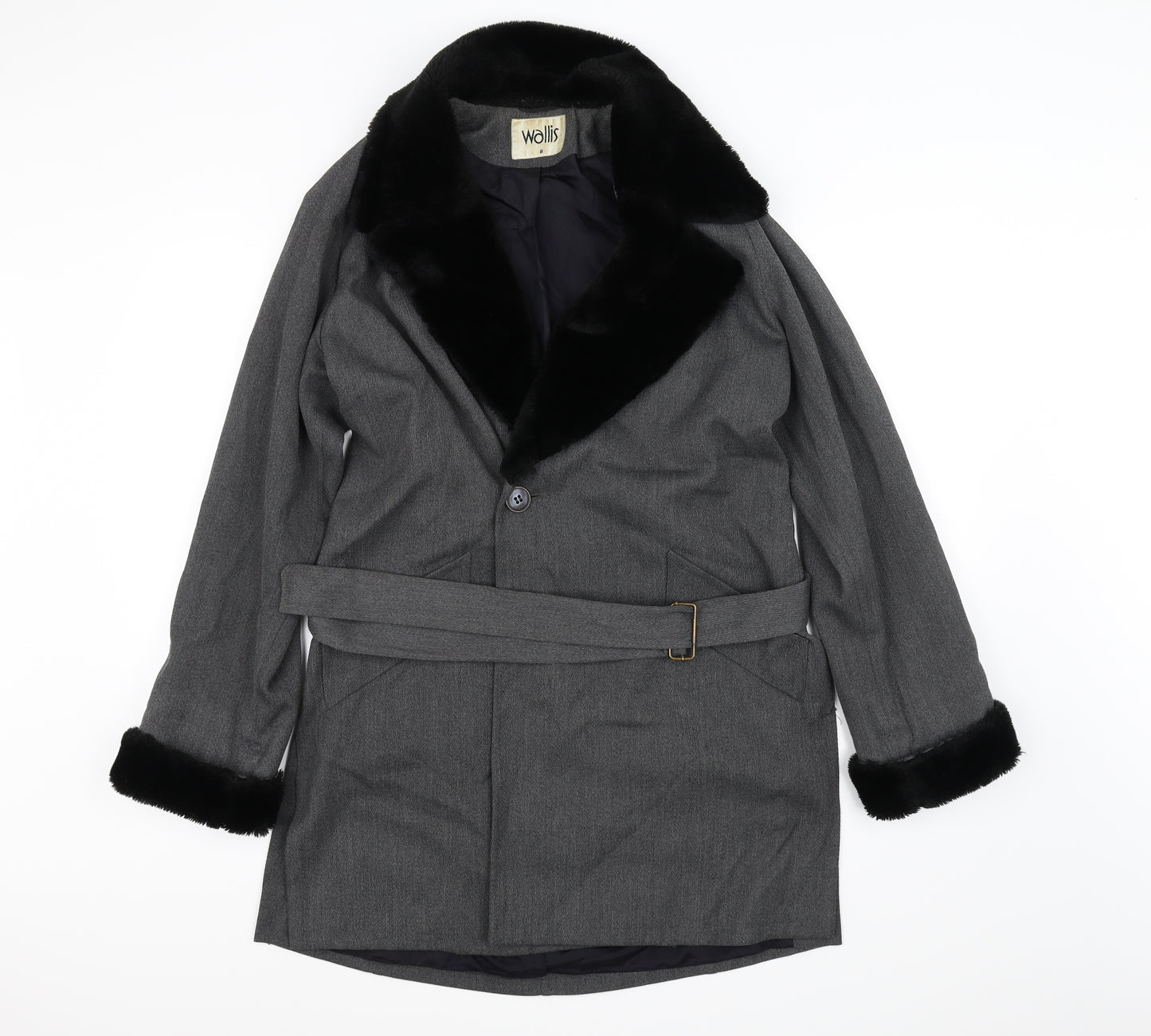 Wallis Womens Grey   Jacket Coat Size 8